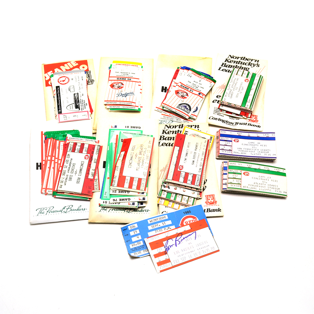 Reds Ticket Stubs  Includes Rose and Browning Games