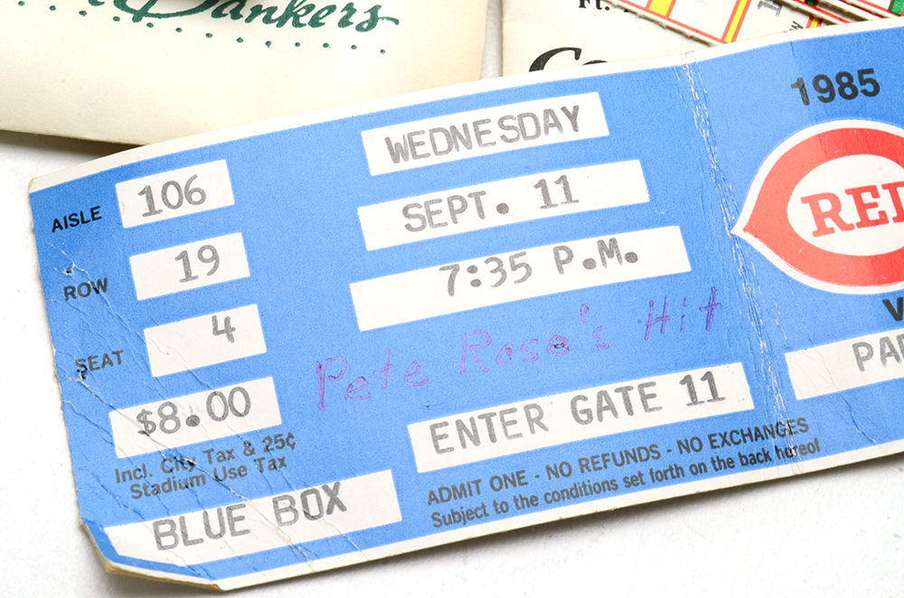 Reds Ticket Stubs  Includes Rose and Browning Games