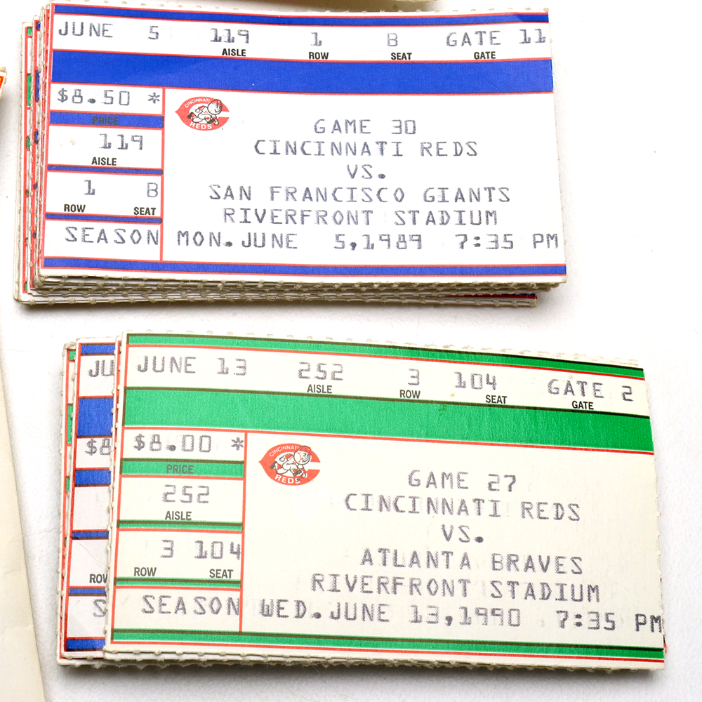 Reds Ticket Stubs  Includes Rose and Browning Games