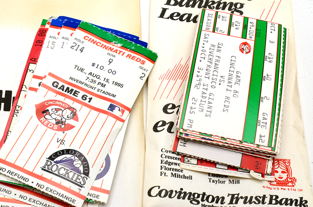Reds Ticket Stubs  Includes Rose and Browning Games
