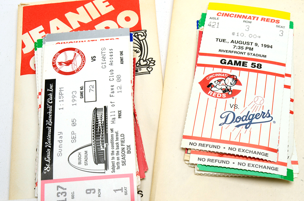 Reds Ticket Stubs  Includes Rose and Browning Games