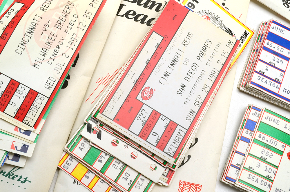 Reds Ticket Stubs  Includes Rose and Browning Games