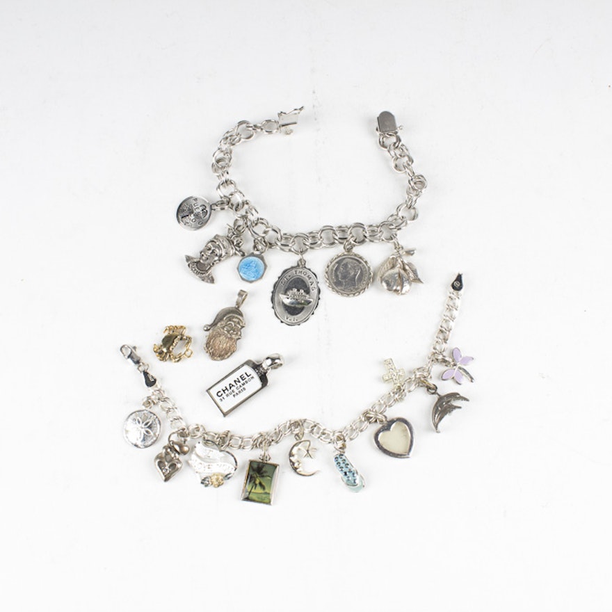 Sterling Silver Charm Bracelets and Individual Charms