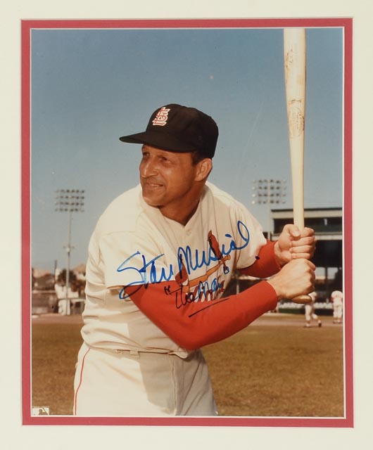 Brock, Carlton and Musial Signed Display   JSA COA