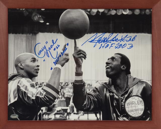 Meadowlark Lemon and Curly Neal Signed Photo  COA