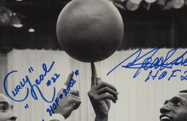 Meadowlark Lemon and Curly Neal Signed Photo  COA