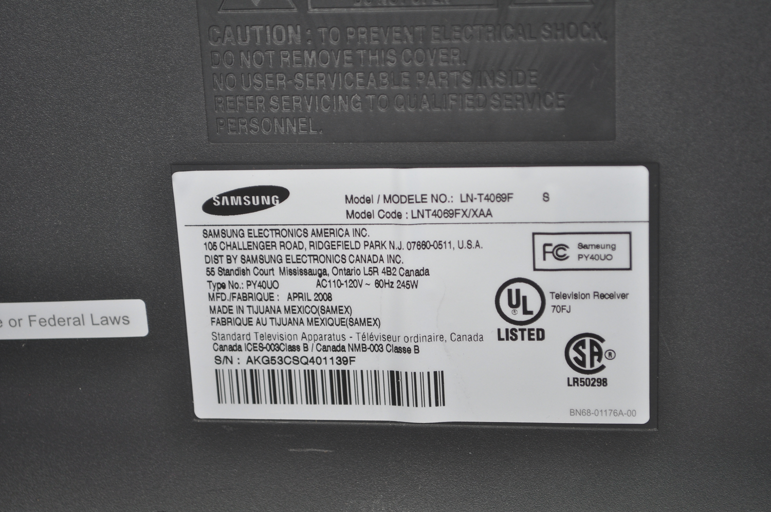 Samsung Flat Screen 47" Television