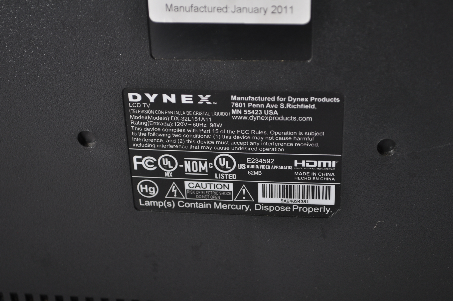 32" Dynex LCD Flat Panel Televisions