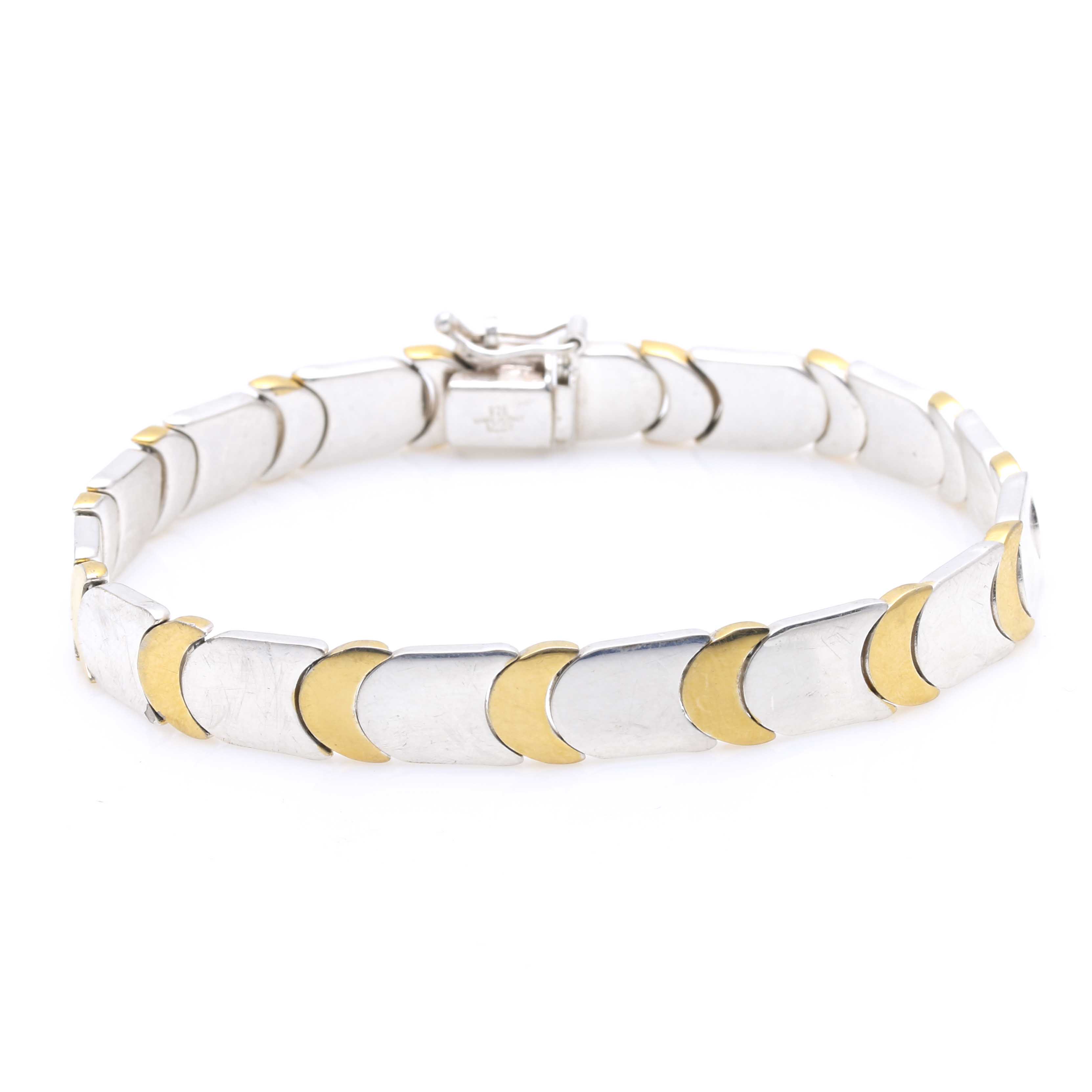 Sterling Silver Necklaces and Two-Toned Bracelet