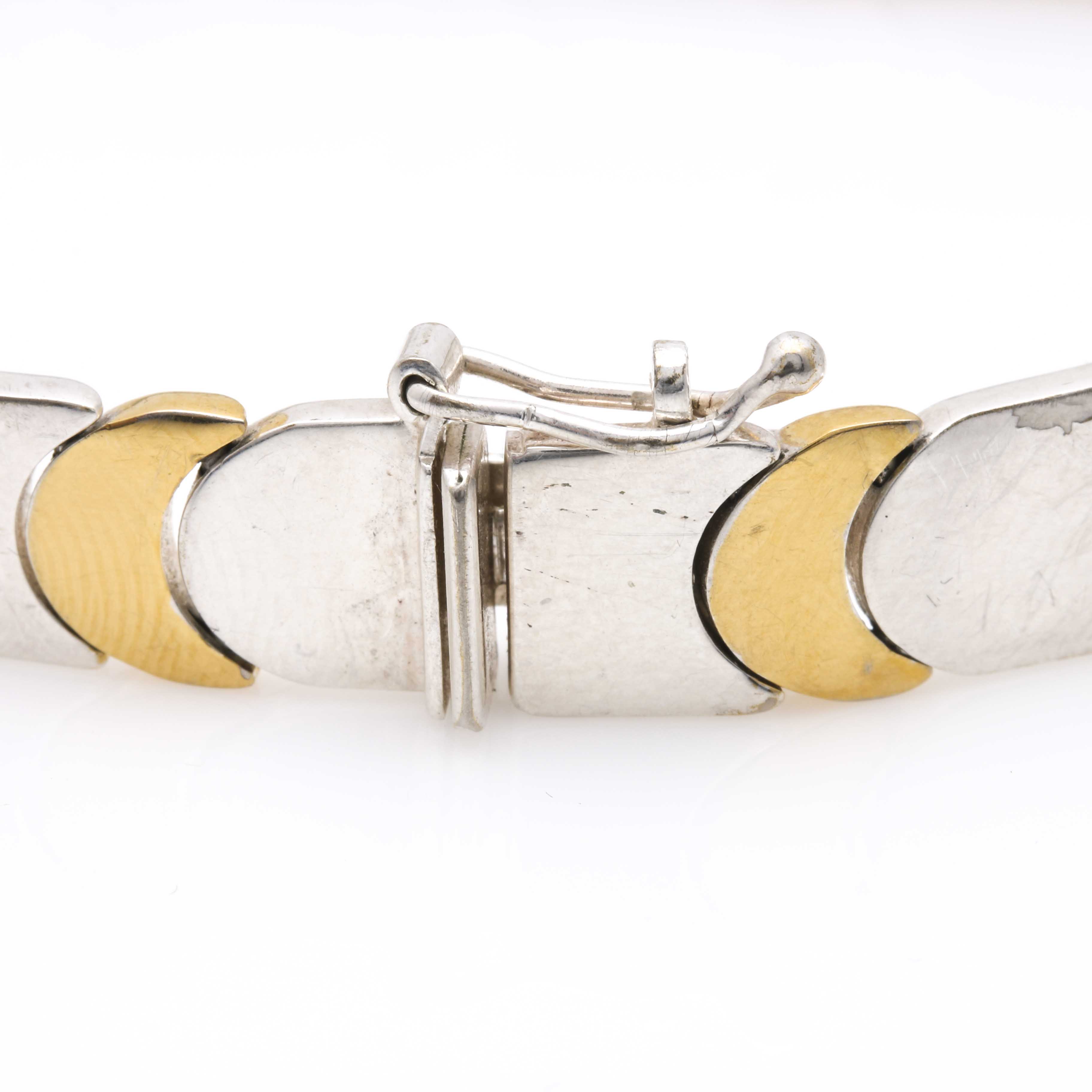 Sterling Silver Necklaces and Two-Toned Bracelet