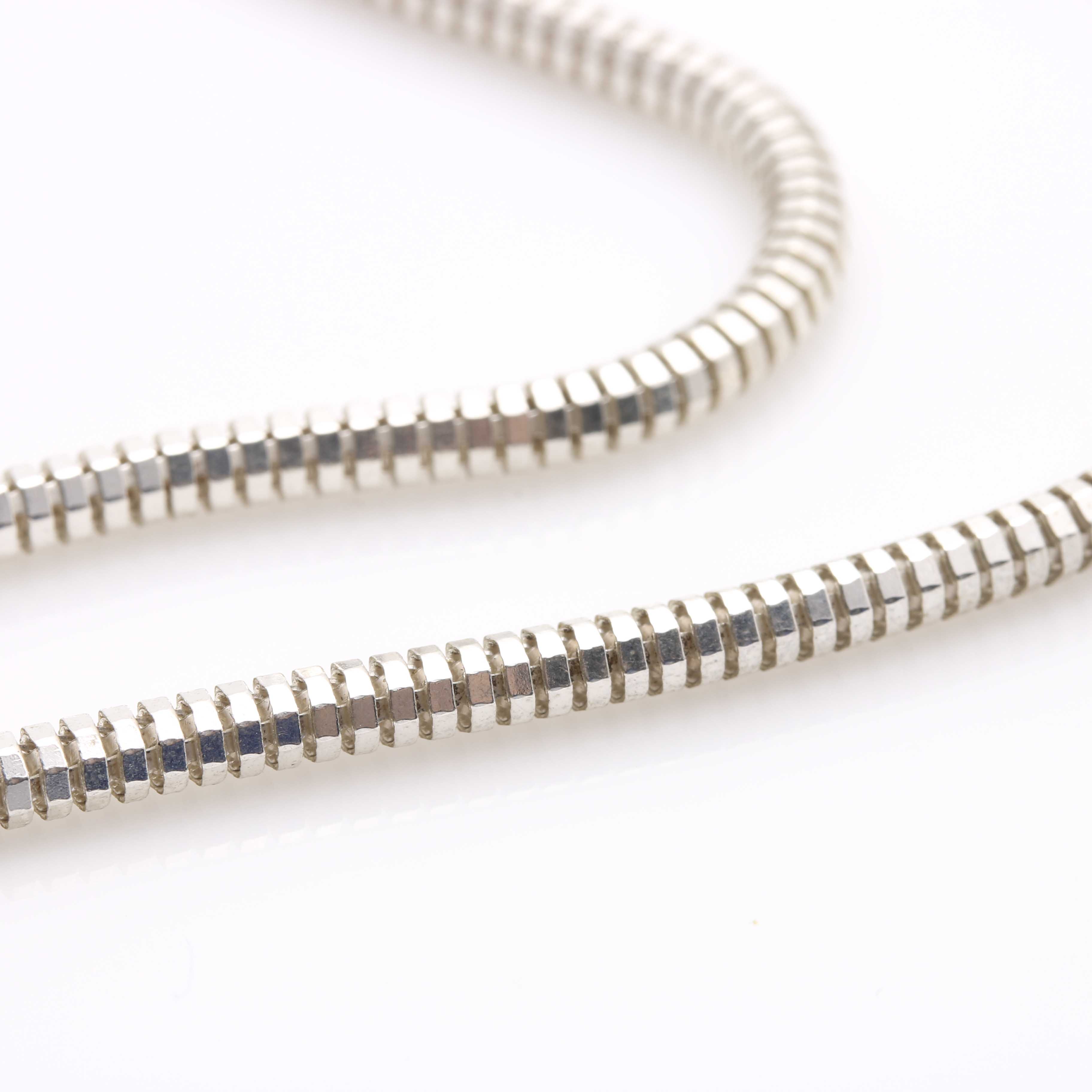 Sterling Silver Necklaces and Two-Toned Bracelet