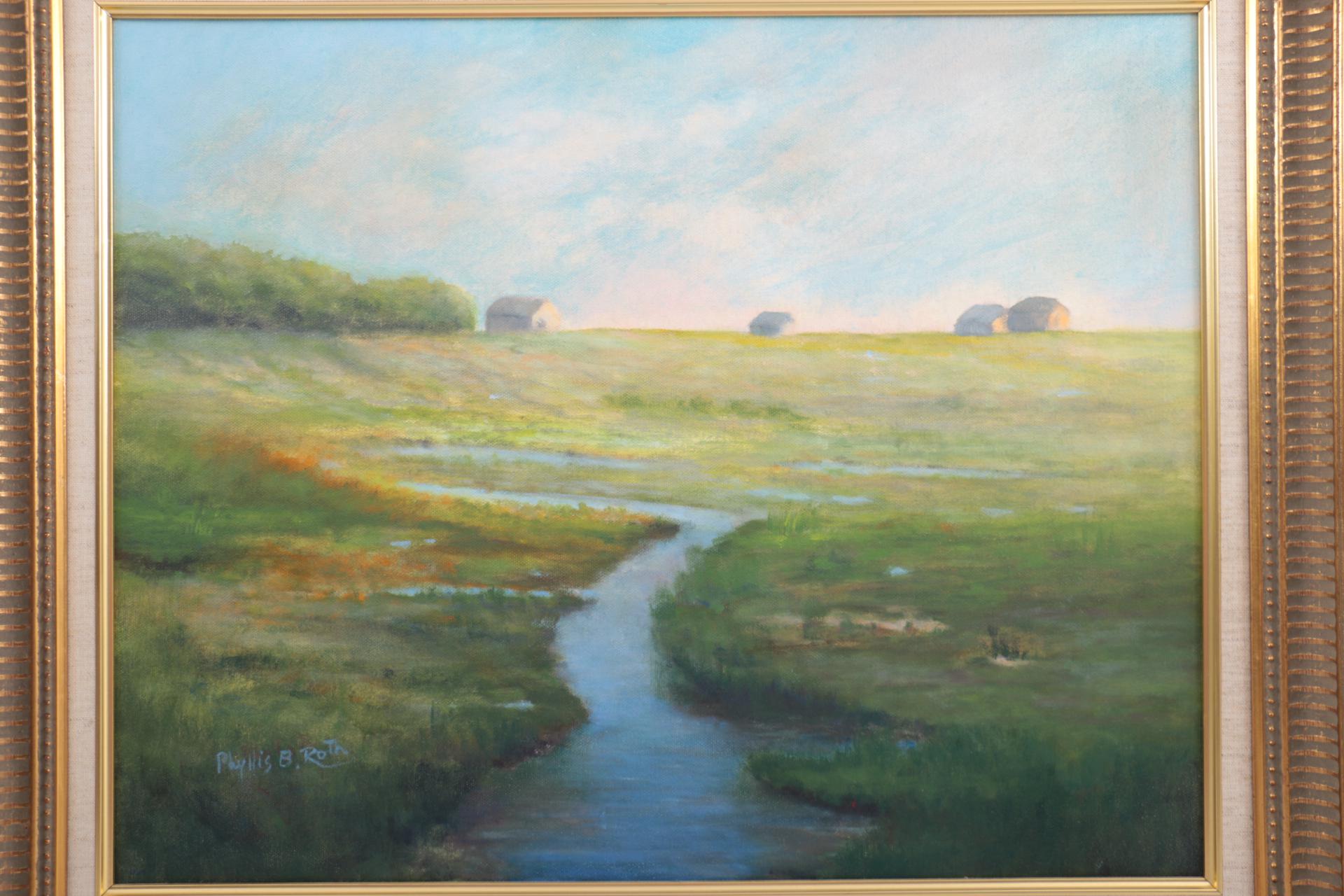Phyllis B Roth Oil Painting of Rolling Countryside