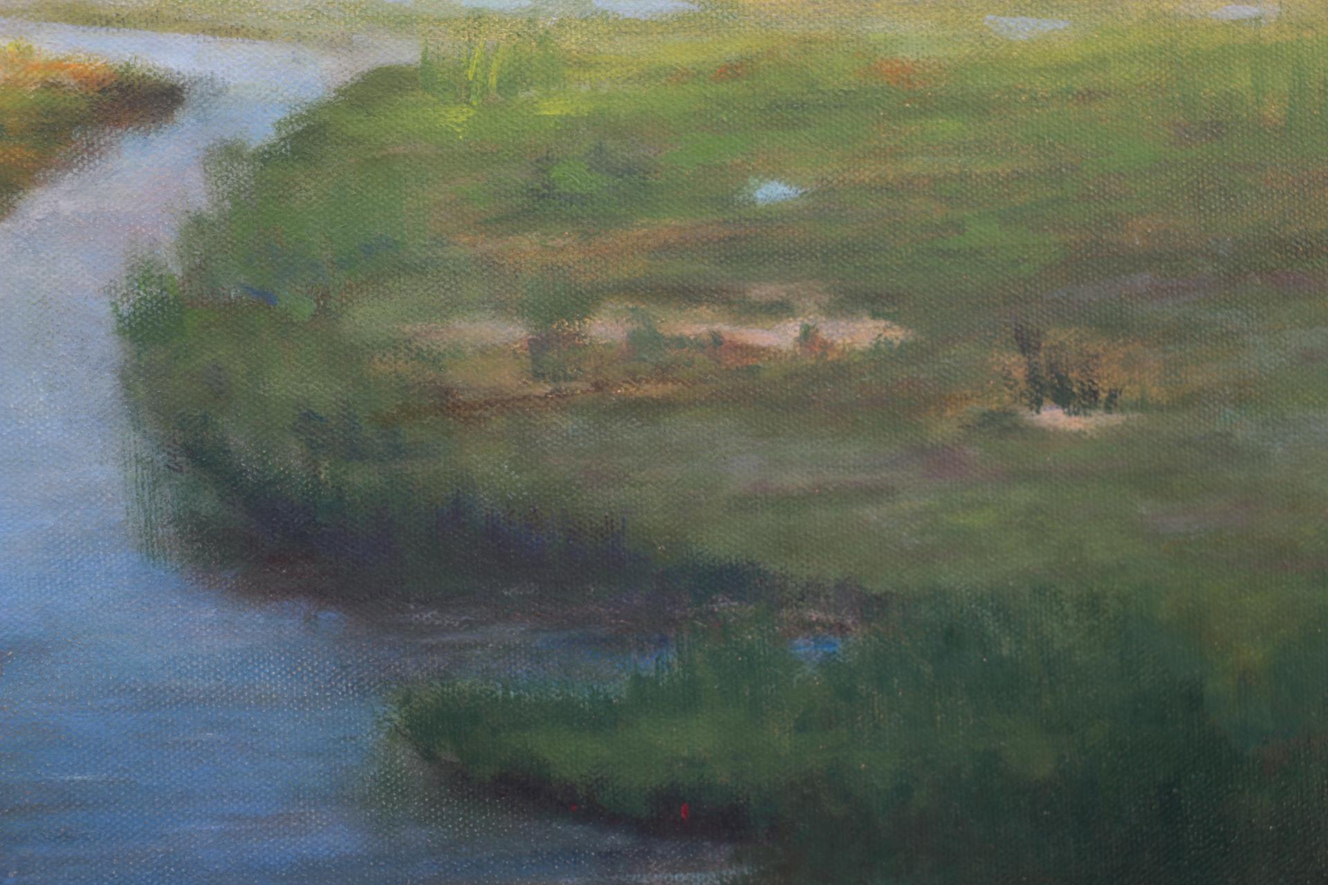 Phyllis B Roth Oil Painting of Rolling Countryside