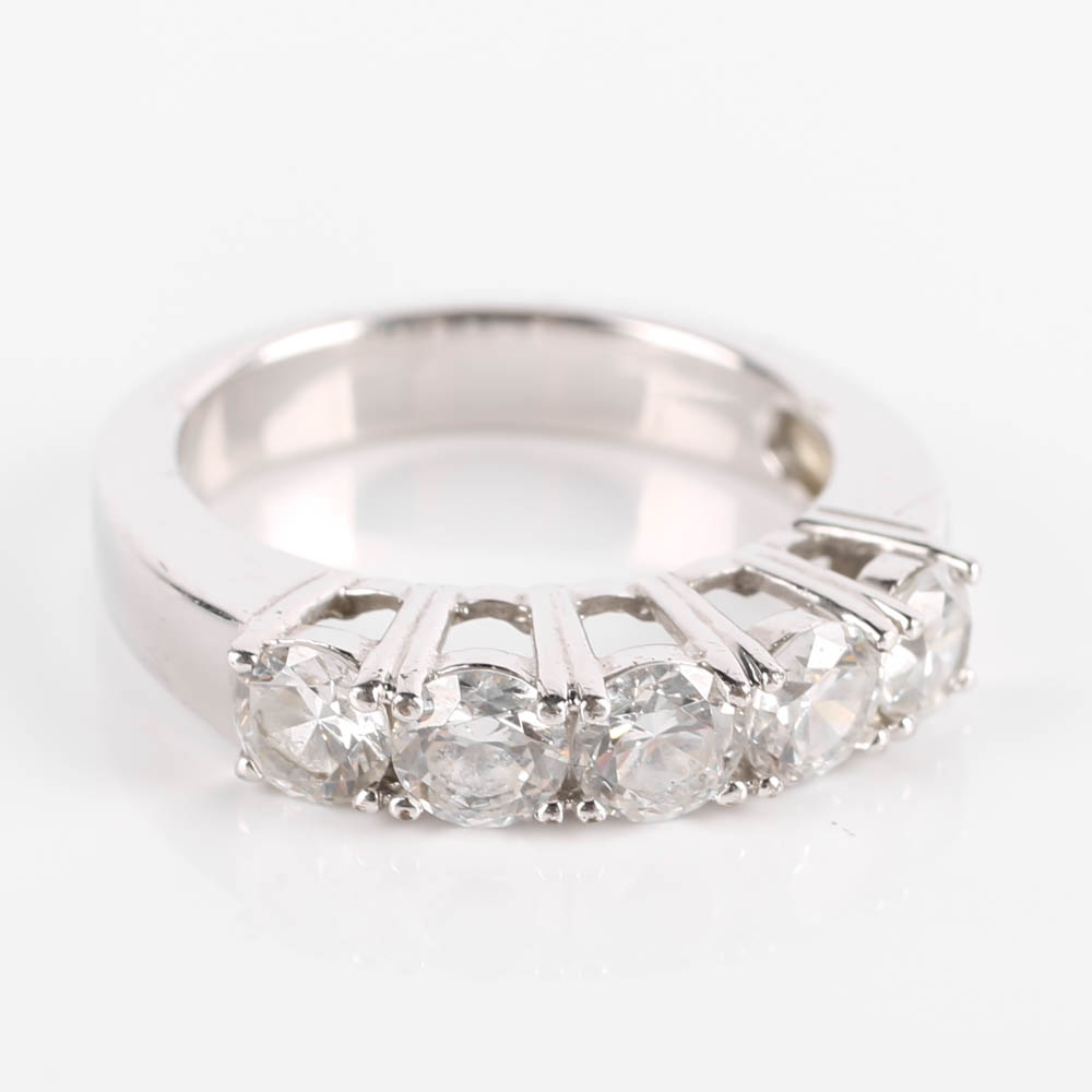 Sterling Silver Five Stone Band