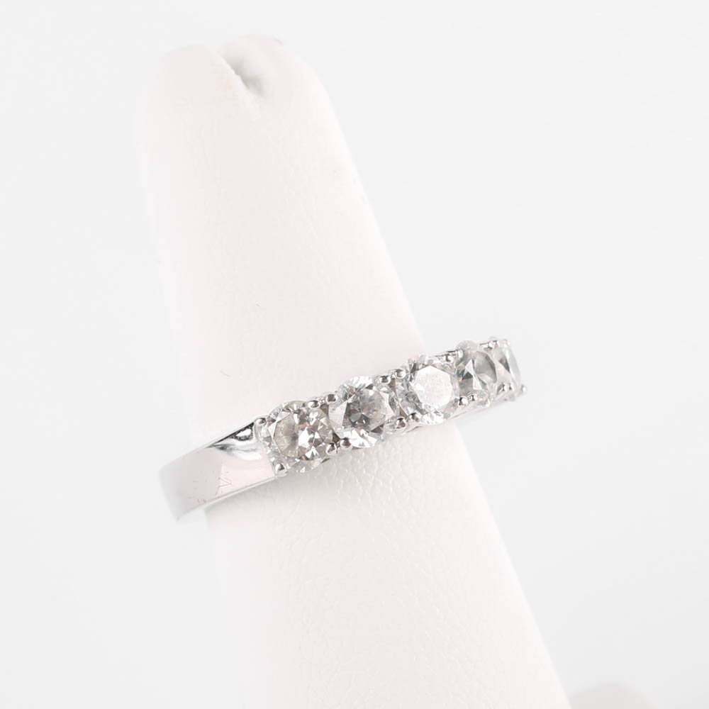 Sterling Silver Five Stone Band