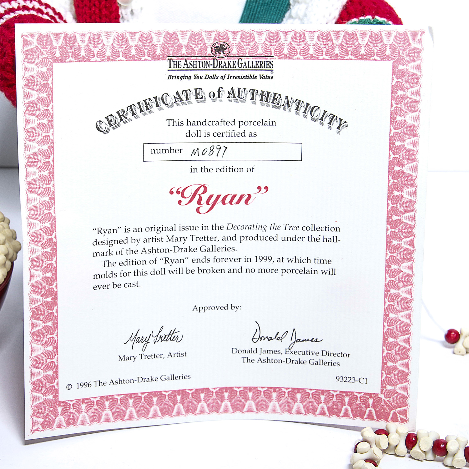 Ashton-Drake Mary Tretter Handcrafted Porcelain "Ryan" Doll