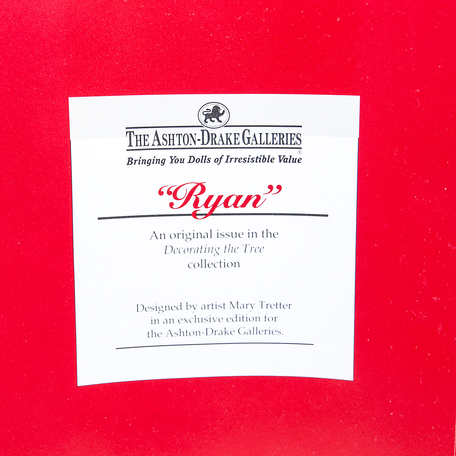 Ashton-Drake Mary Tretter Handcrafted Porcelain "Ryan" Doll