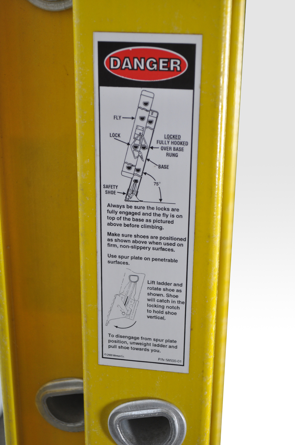 Werner 16' Yellow Sliding Ladder