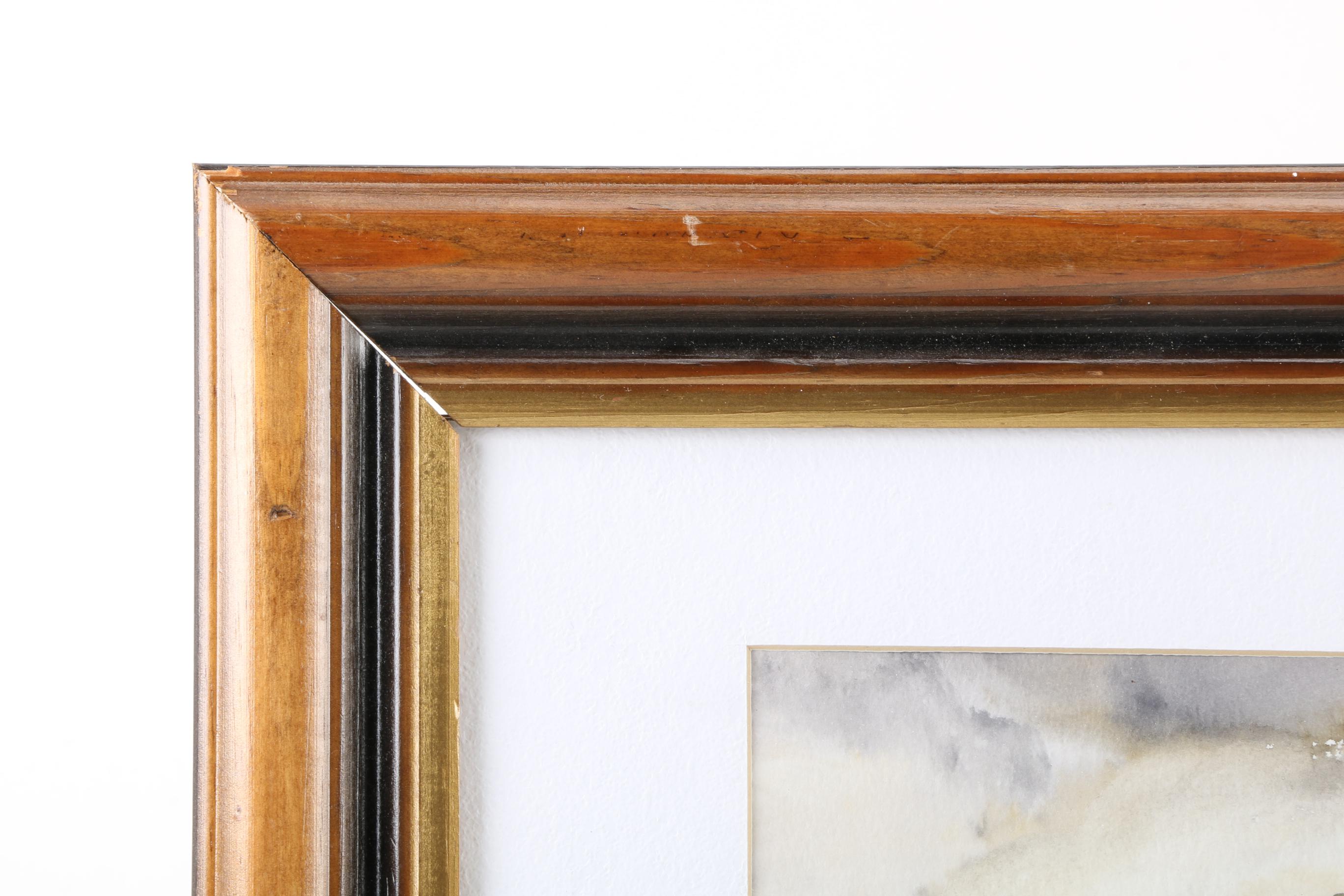 1995 Petra Klas Watercolor of a Winter Landscape