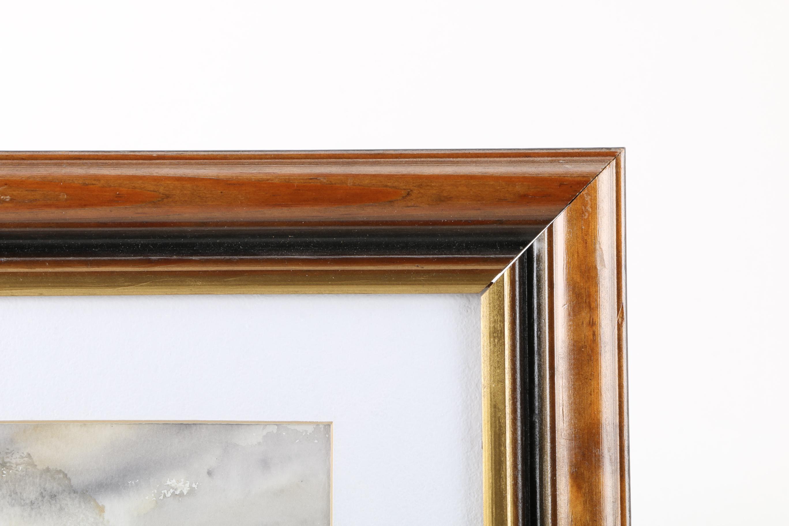 1995 Petra Klas Watercolor of a Winter Landscape