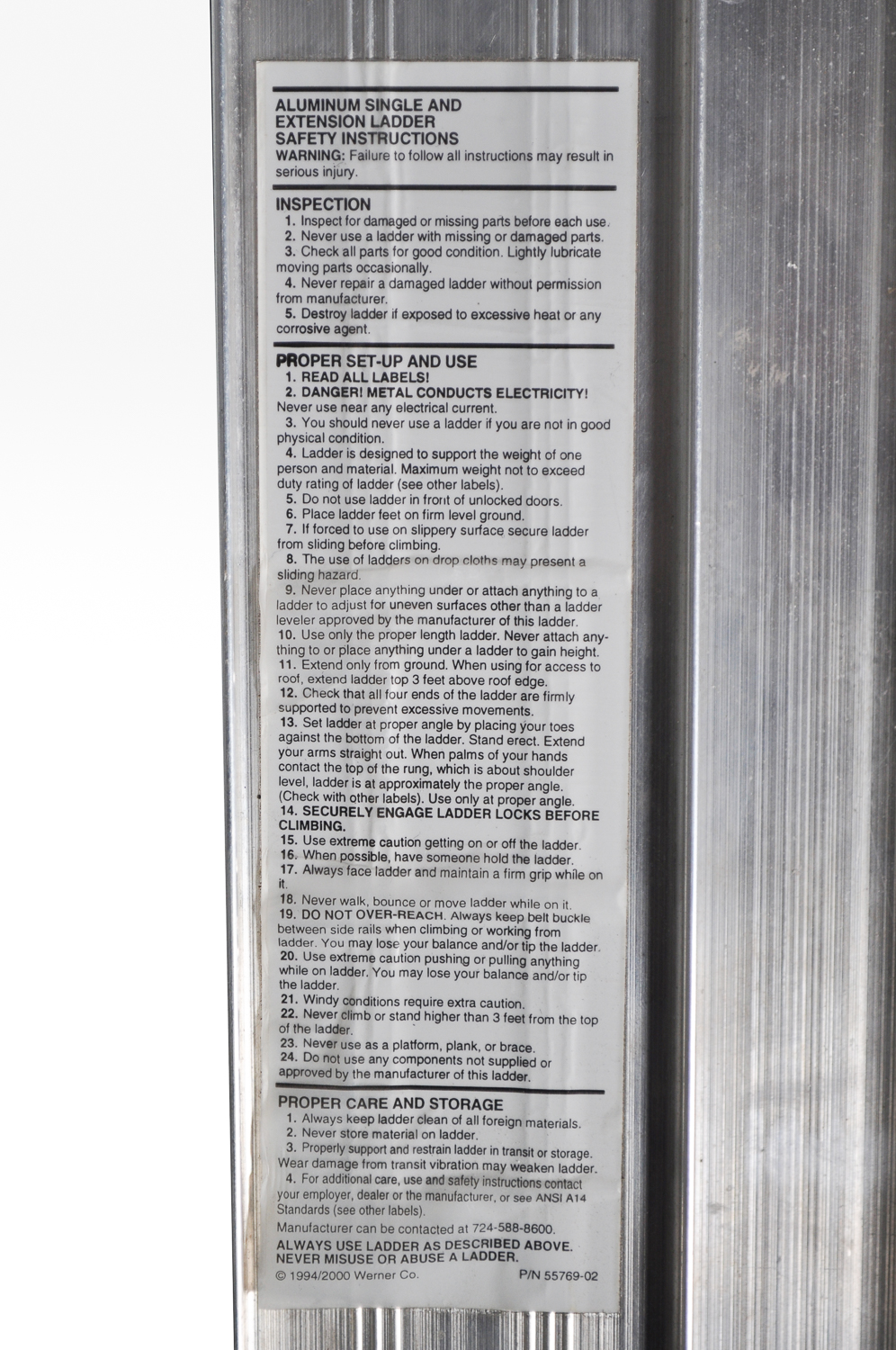 Werner 24' Metal Sliding Ladder