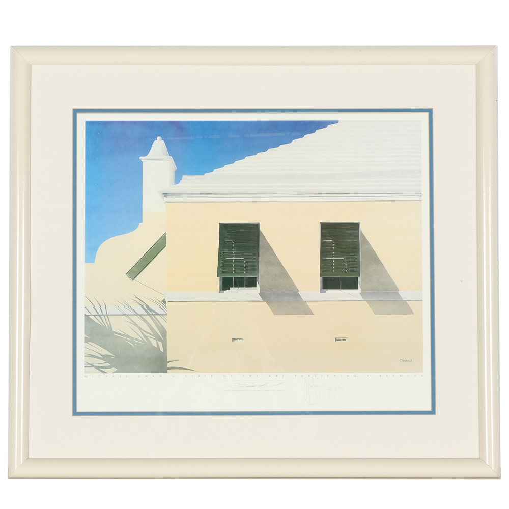 Michael Swan Offset Lithograph of a Building