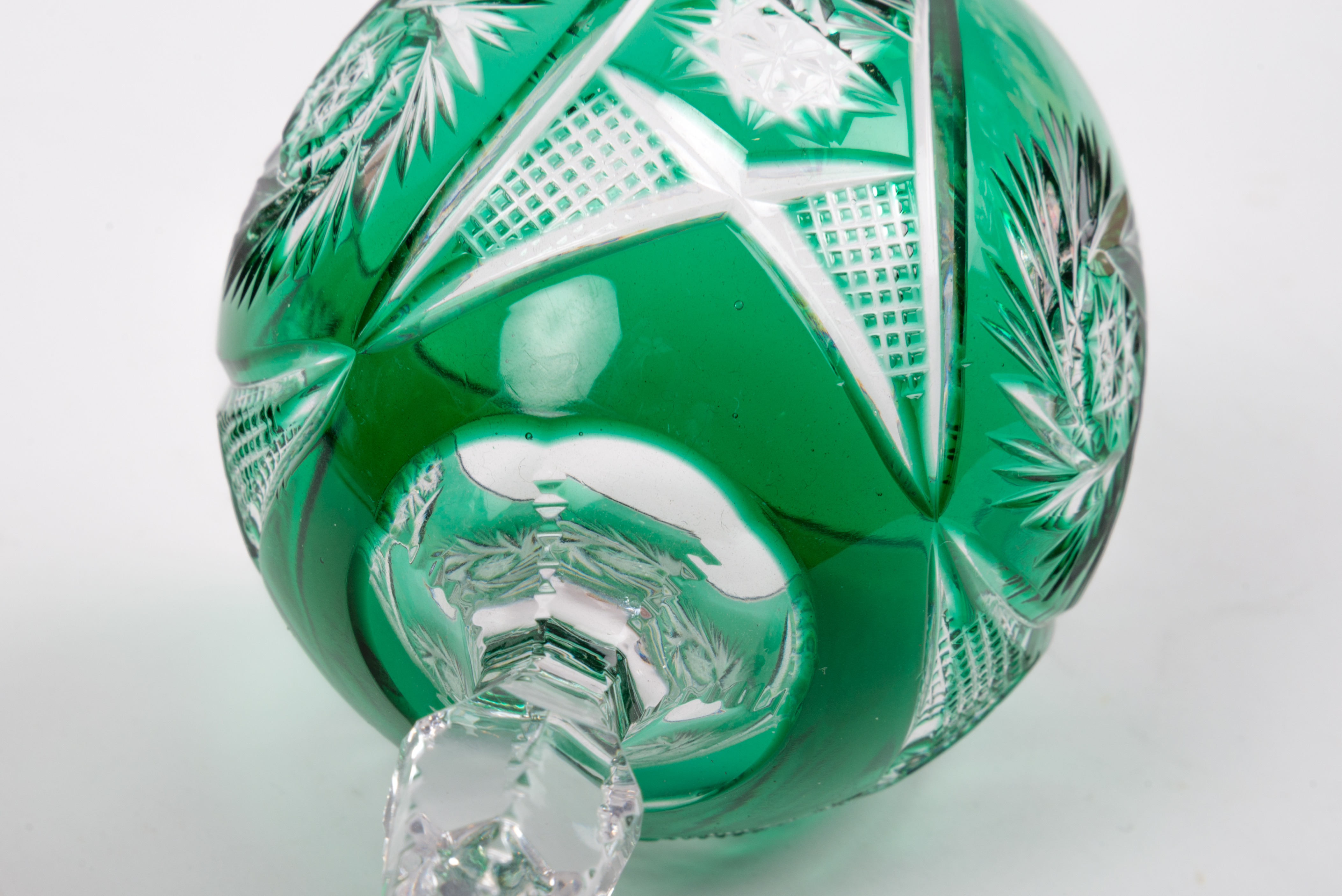 Vintage Bohemian Emerald Green Crystal Stemware