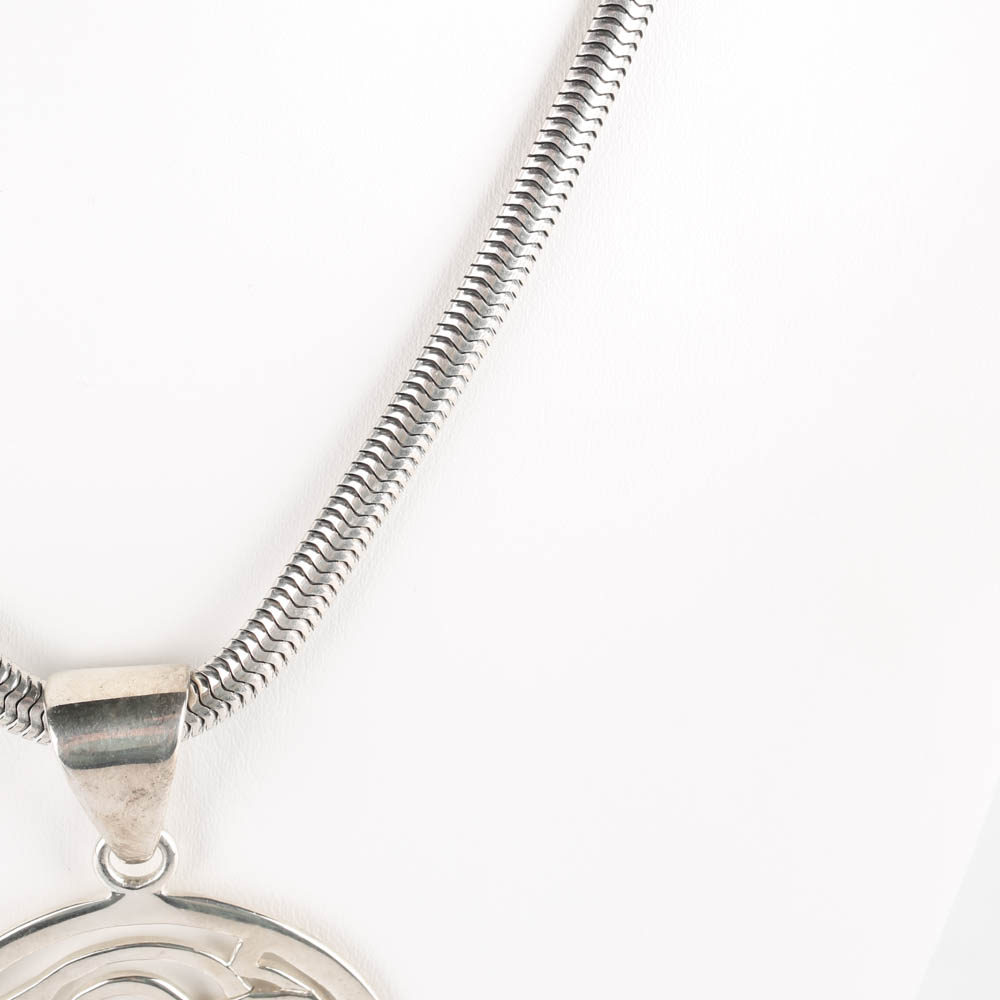 Sterling Silver Medallion Pendant with 18K Accents