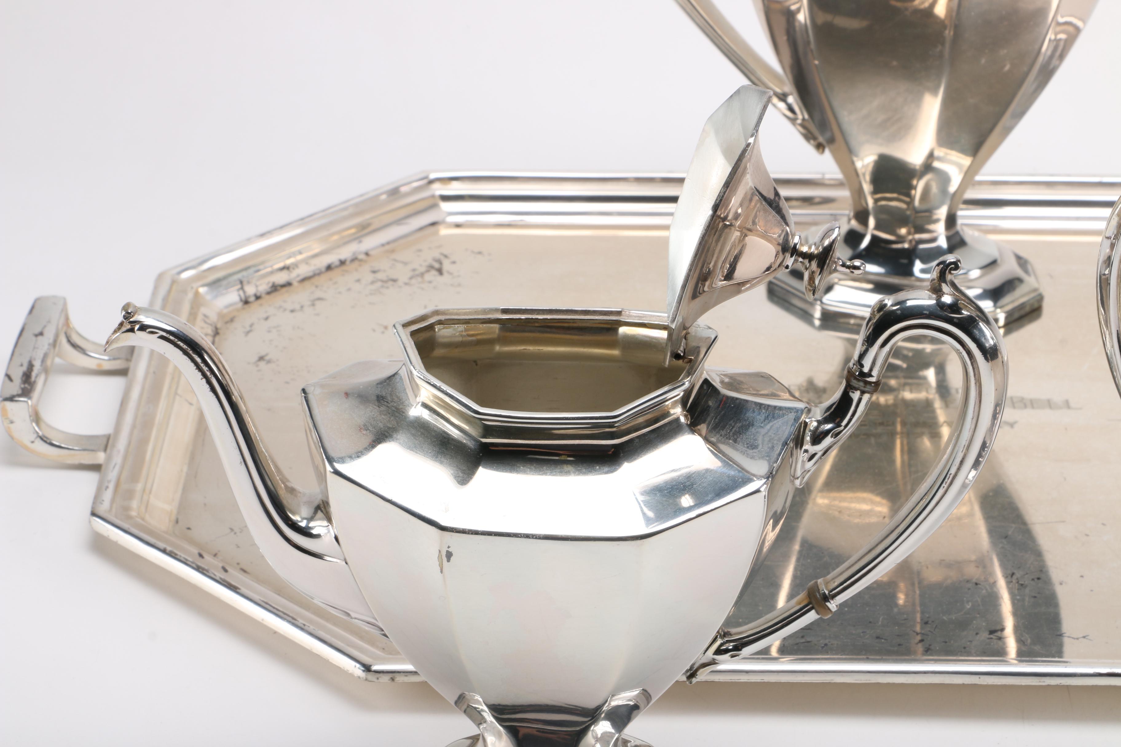 Reed & Barton "Sierra" Silver Plate Service Set With Tray