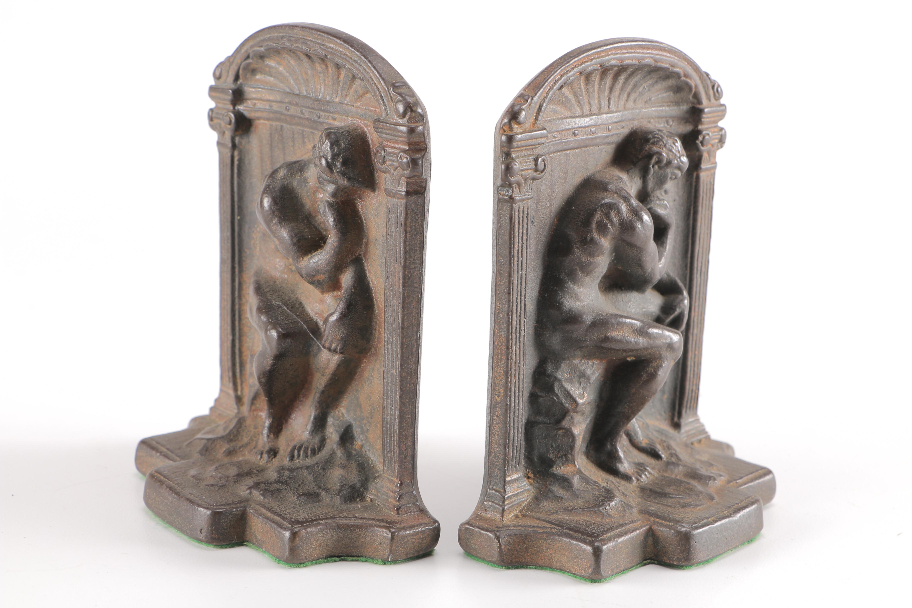 Bronze "The Thinker" Bookends