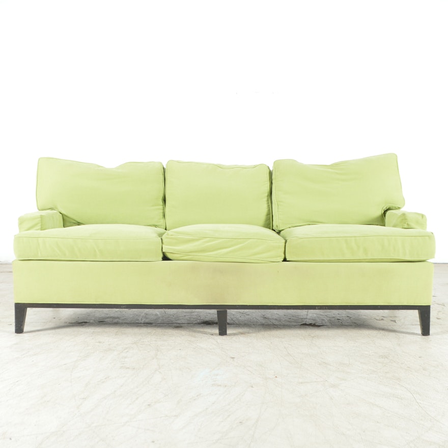 Chartreuse Color Upholstered Sofa