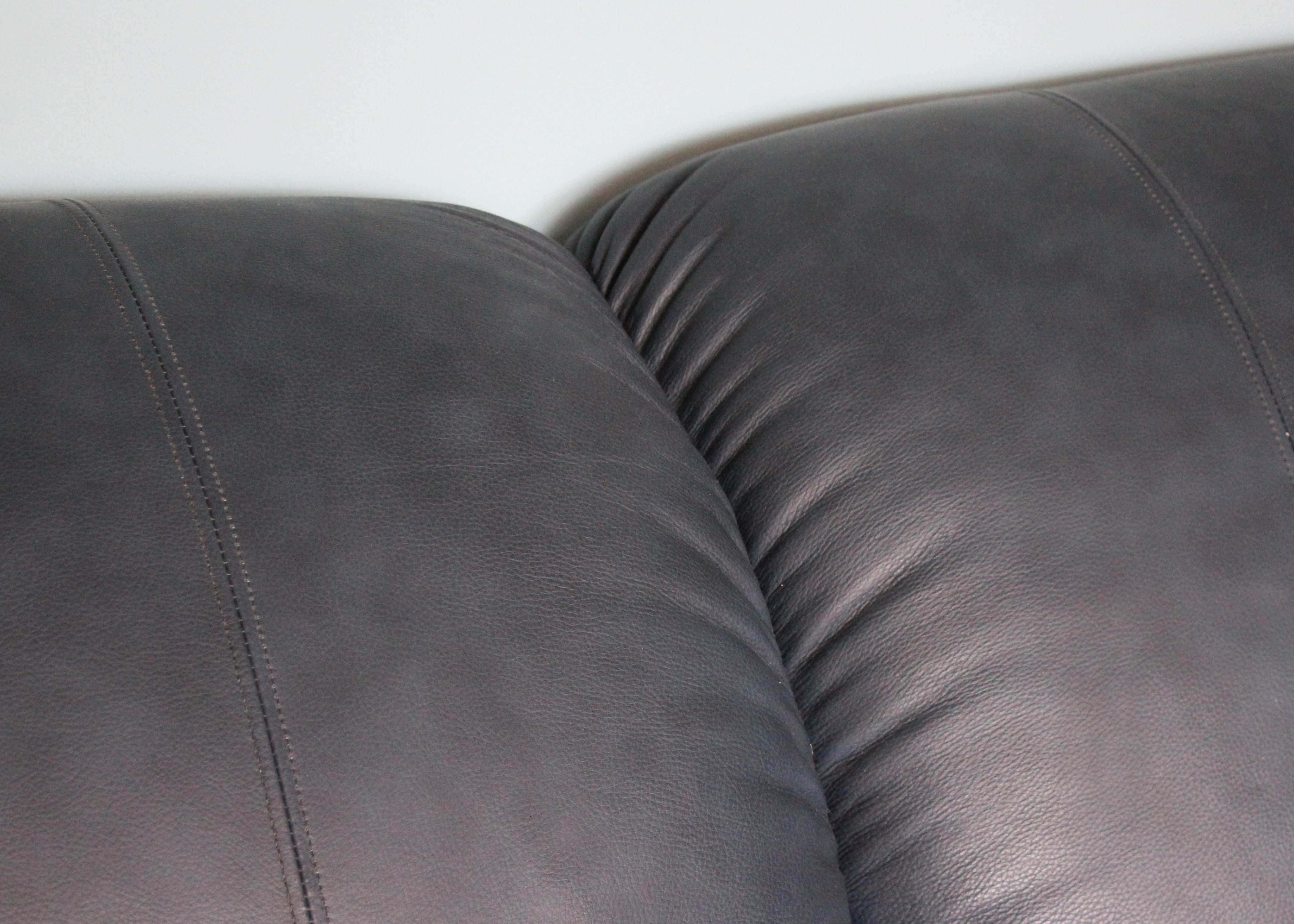 Broyhill Blue Leather Sofa