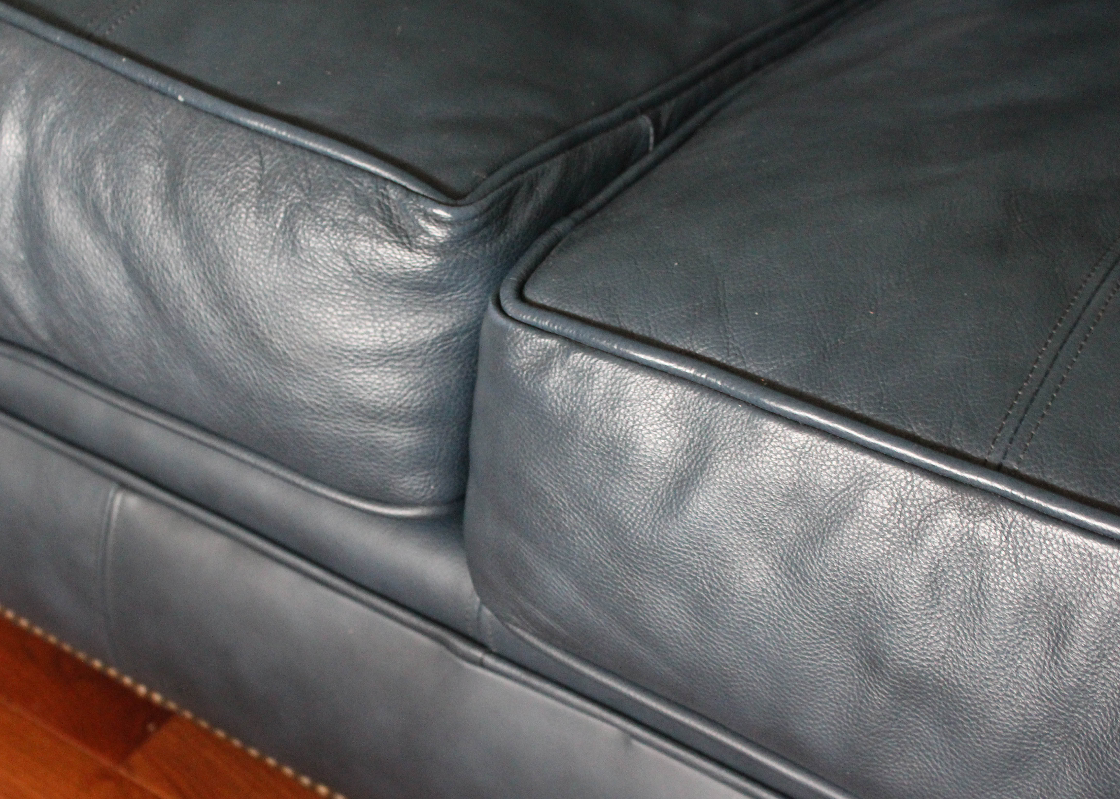 Broyhill Blue Leather Sofa