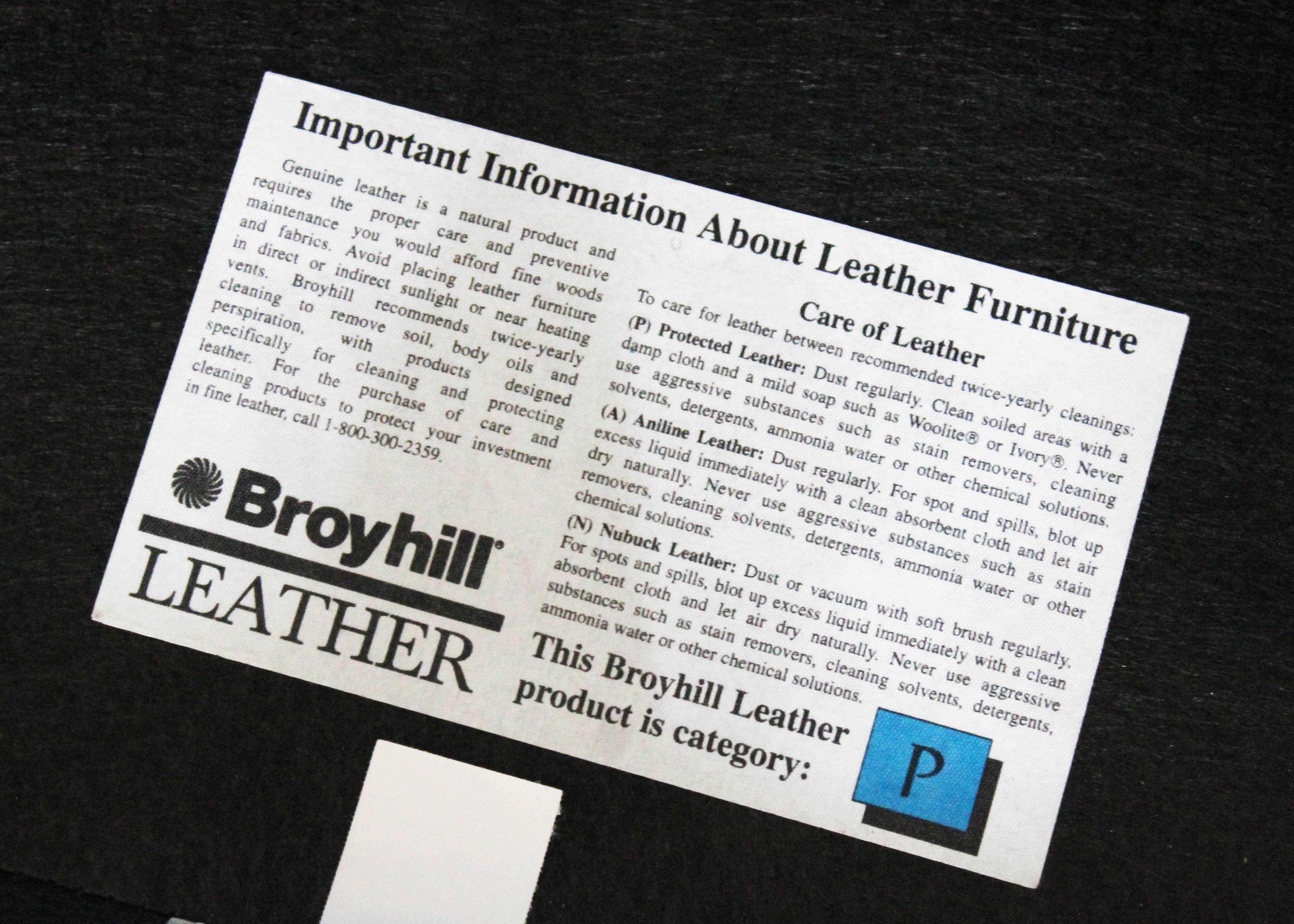 Broyhill Blue Leather Sofa