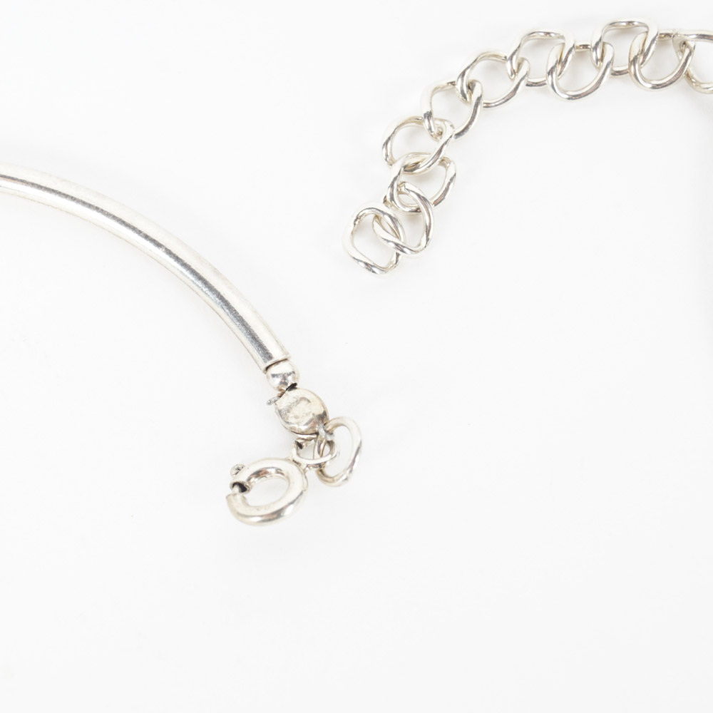 Two Sterling Silver Necklaces with Jade Beads