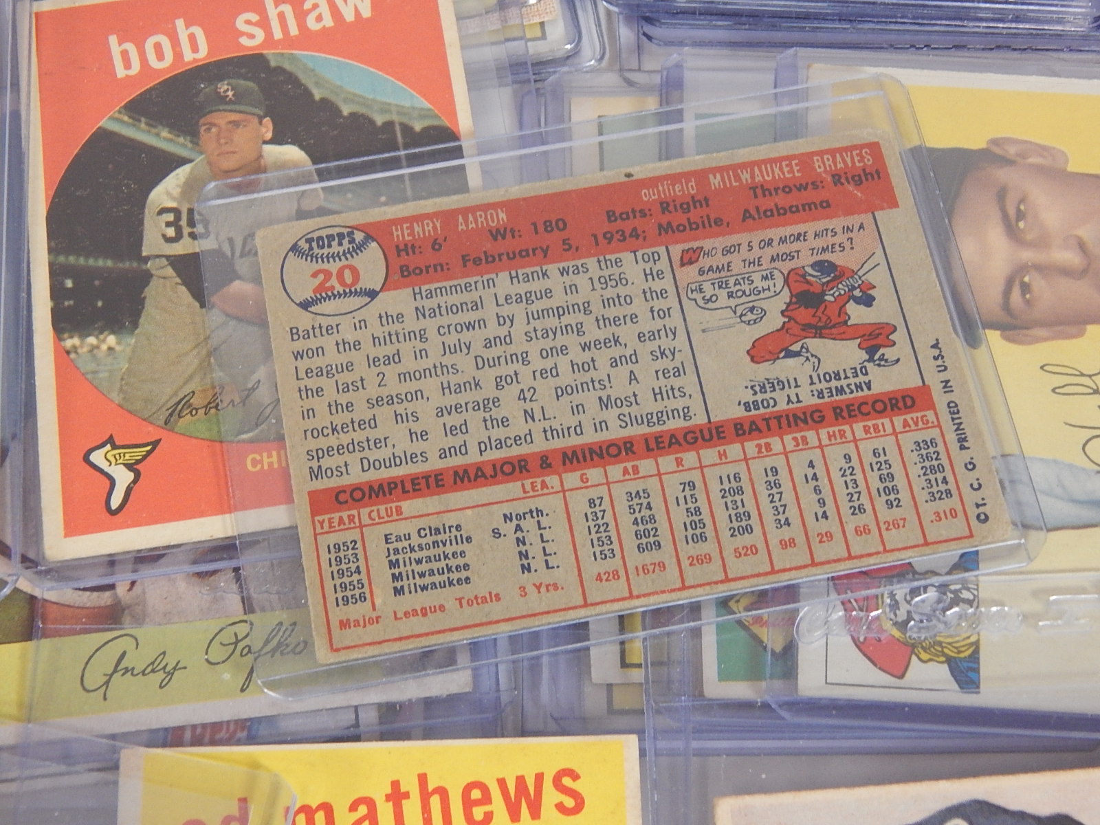 Large 1940s to 1960s TOPPS and Bowman Baseball Card Collection
