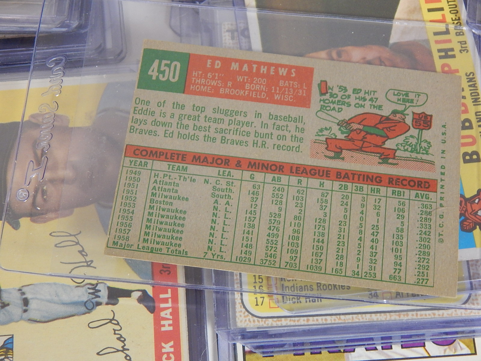 Large 1940s to 1960s TOPPS and Bowman Baseball Card Collection