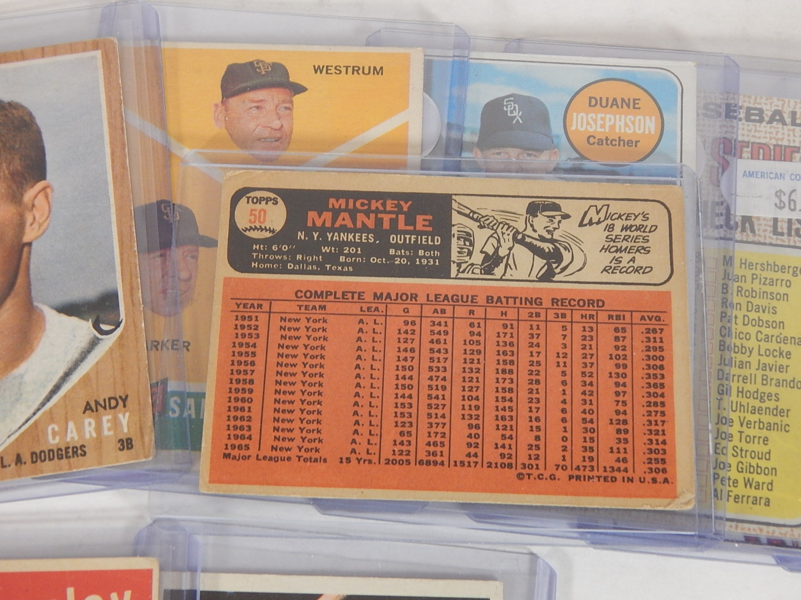 Large 1940s to 1960s TOPPS and Bowman Baseball Card Collection