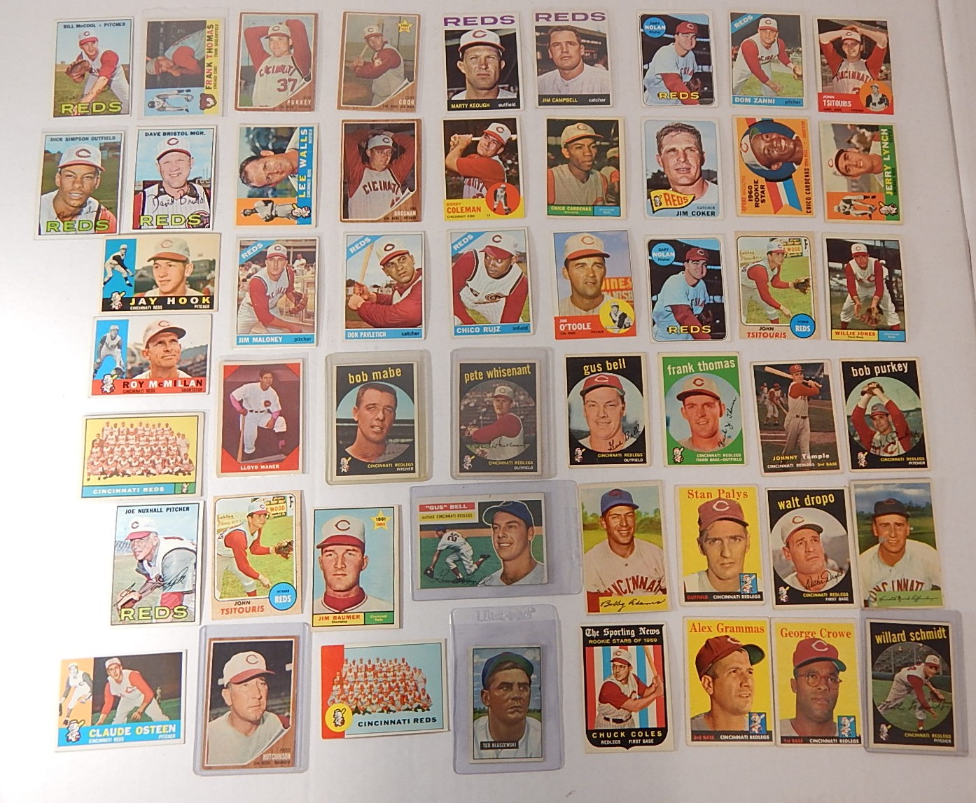 1950s to 1960s Cincinnati Reds Baseball Card Collection