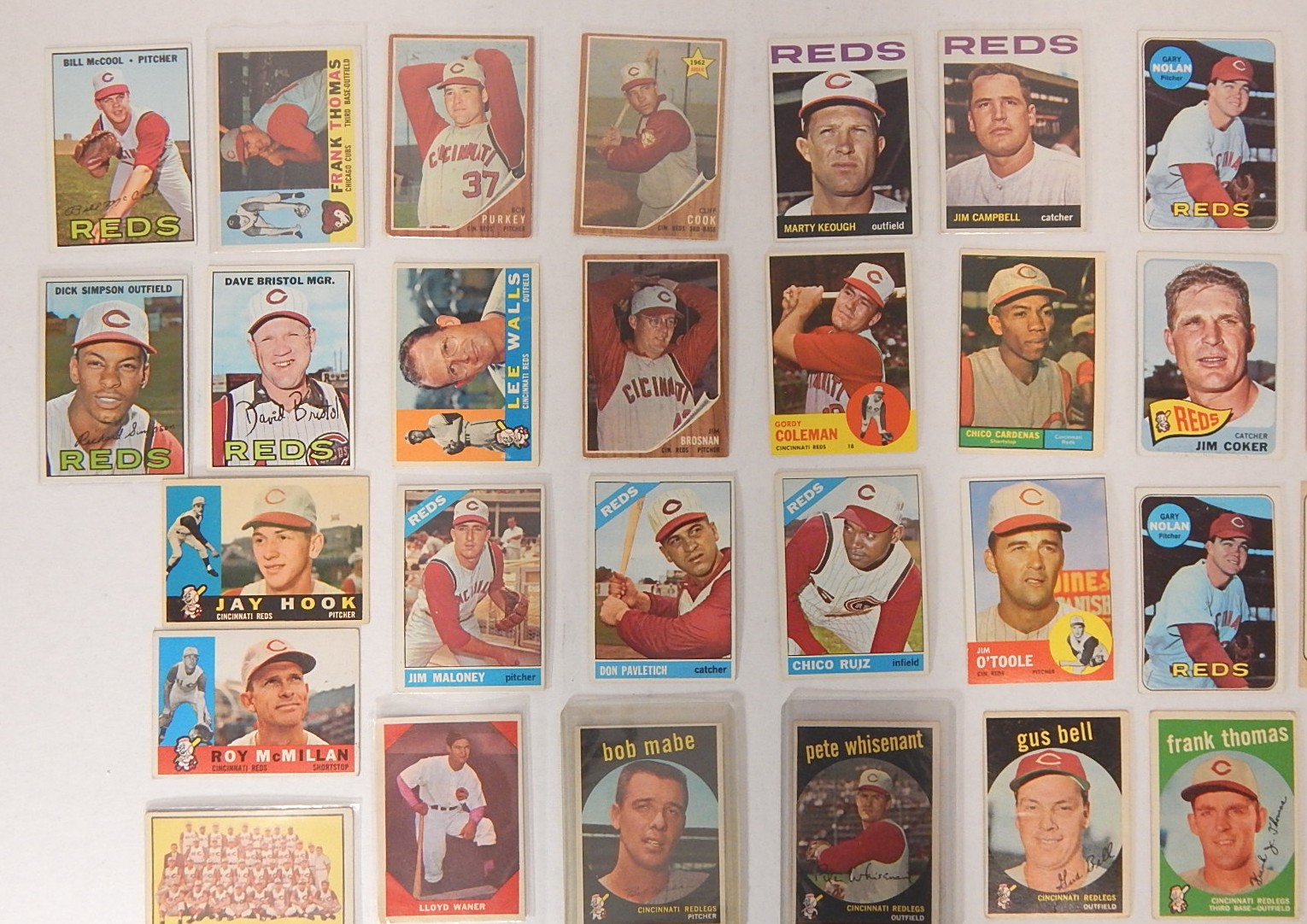 1950s to 1960s Cincinnati Reds Baseball Card Collection