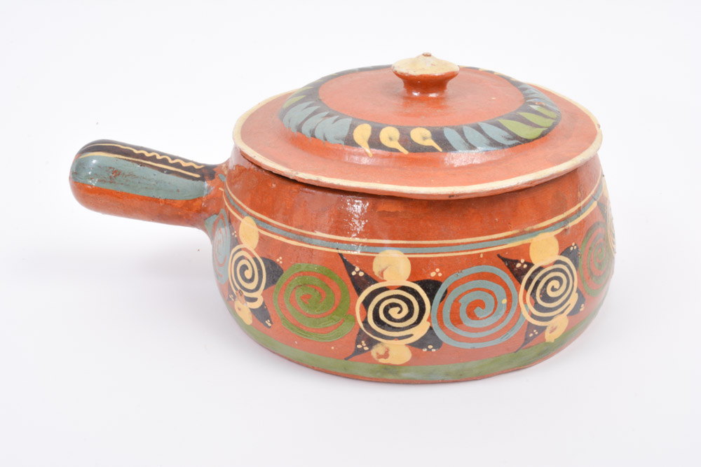 Hand Painted Mexican Redware Pottery