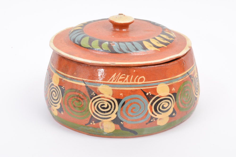 Hand Painted Mexican Redware Pottery