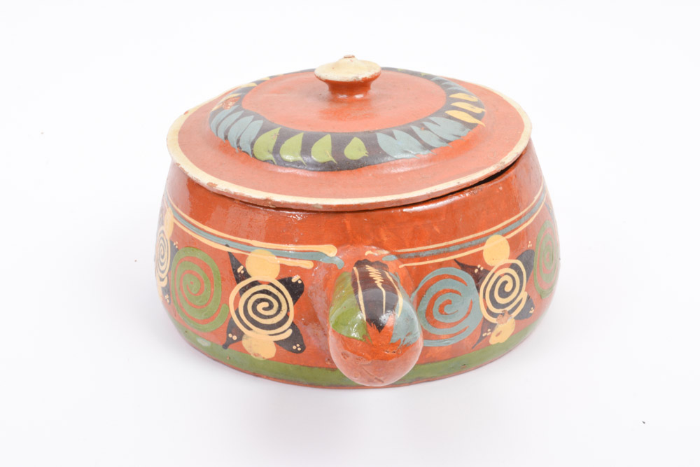 Hand Painted Mexican Redware Pottery