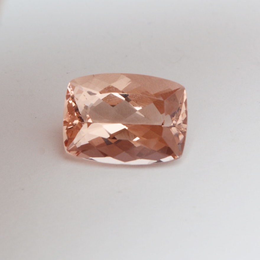 10.42CT Rectangle Cushion Cut Morganite Loose Gemstone