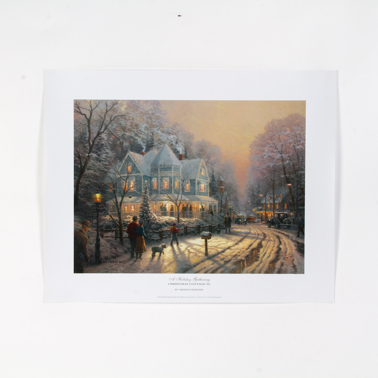 Numbered Edition Thomas Kinkade Offset Lithograph "Christmas Cottage IX"