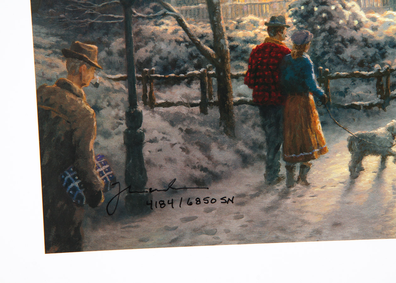 Numbered Edition Thomas Kinkade Offset Lithograph "Christmas Cottage IX"