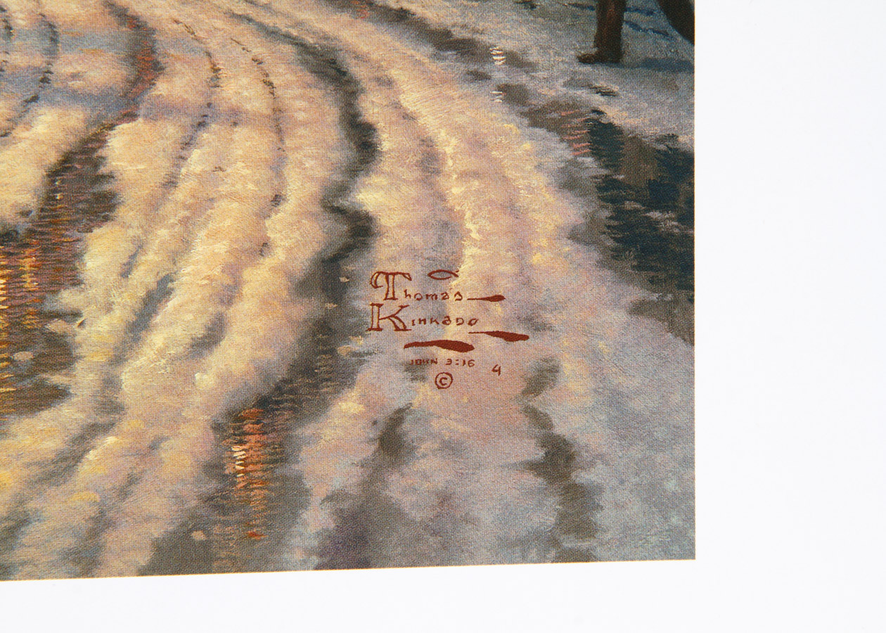 Numbered Edition Thomas Kinkade Offset Lithograph "Christmas Cottage IX"