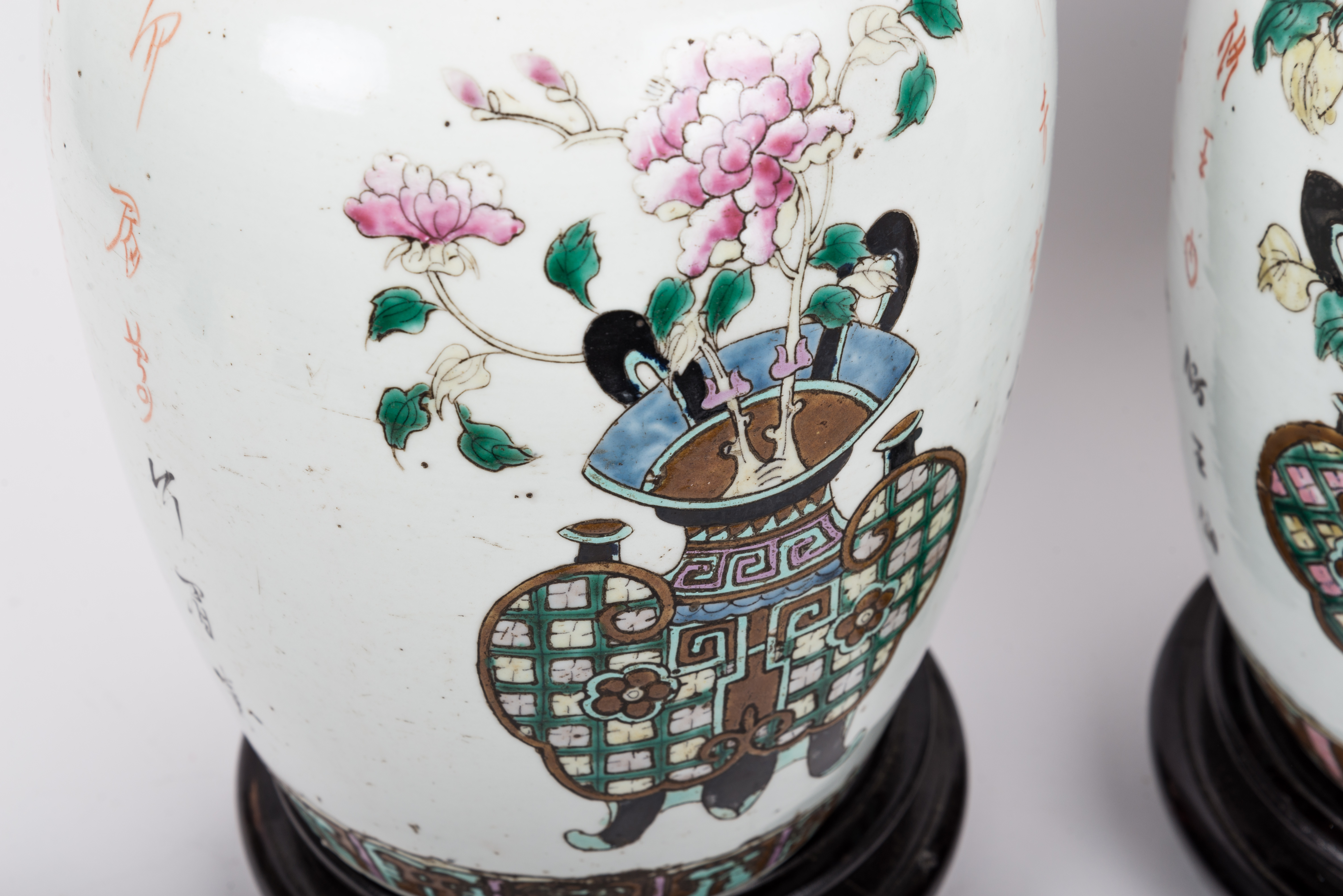 Pair of Chinese Qing Dynasty Ginger Jars