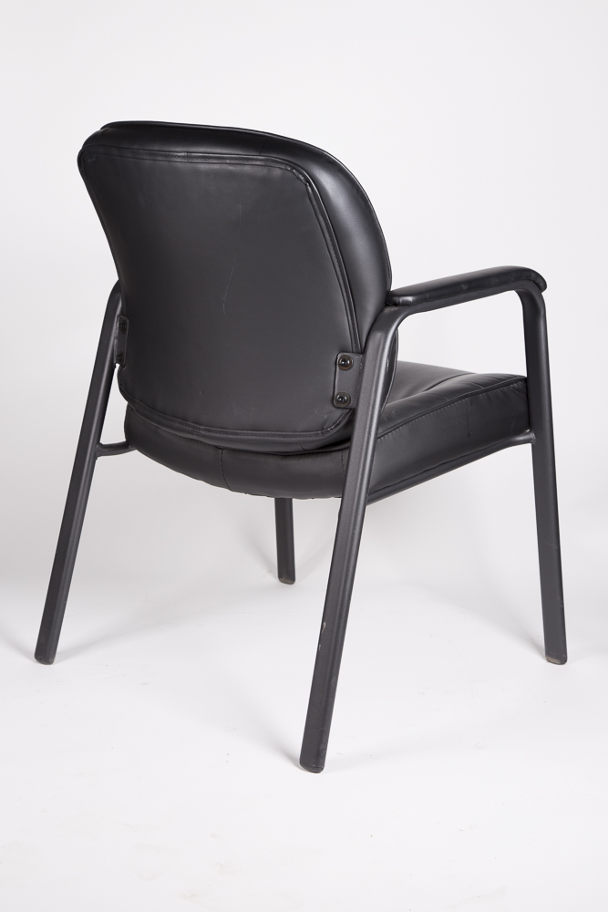 Modern Black Leatherette Armchairs