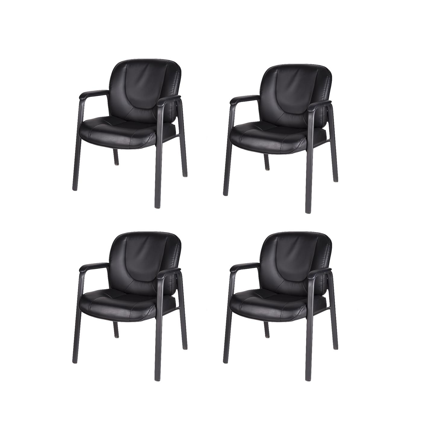 Modern Black Leatherette Armchairs